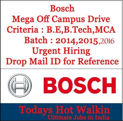 Confirm Offer Letter in ROBERT BOSCH . 2015–16–2017 Pass out