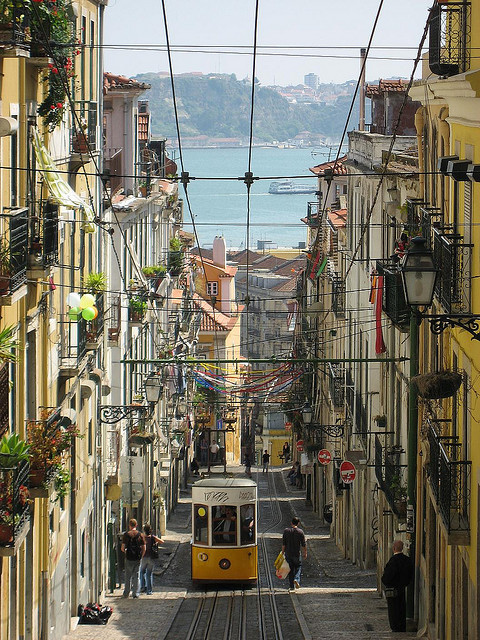 Classic street view in Lisbon, Portugal