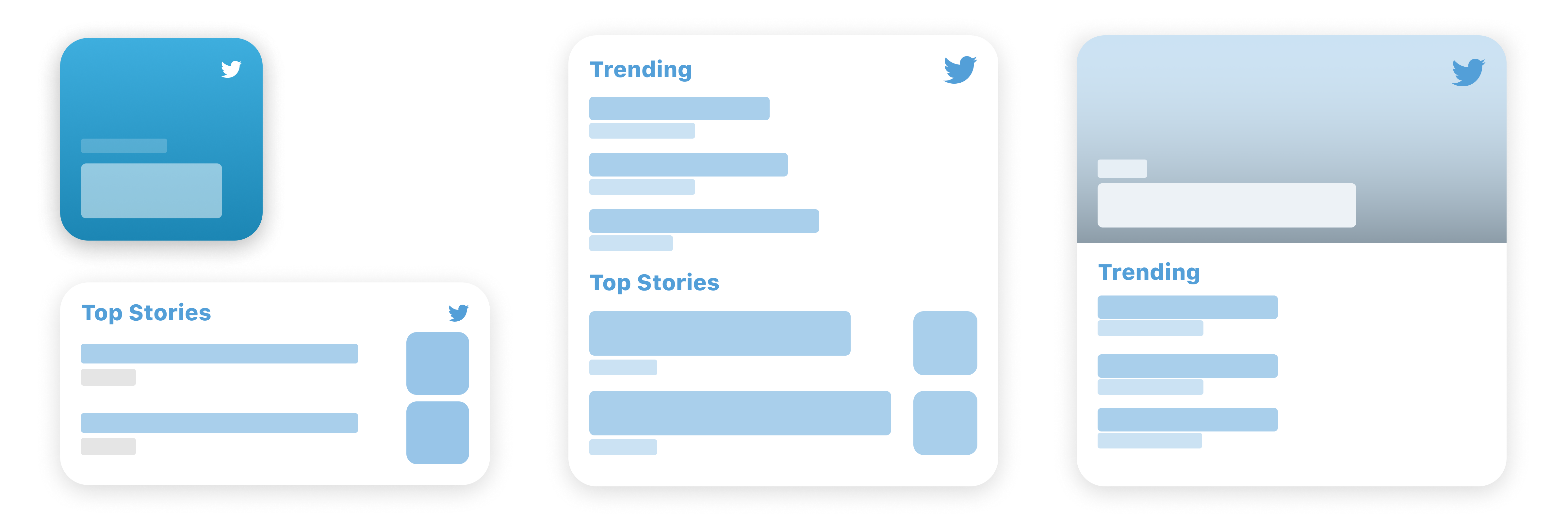 4 placeholder widgets for Twitter