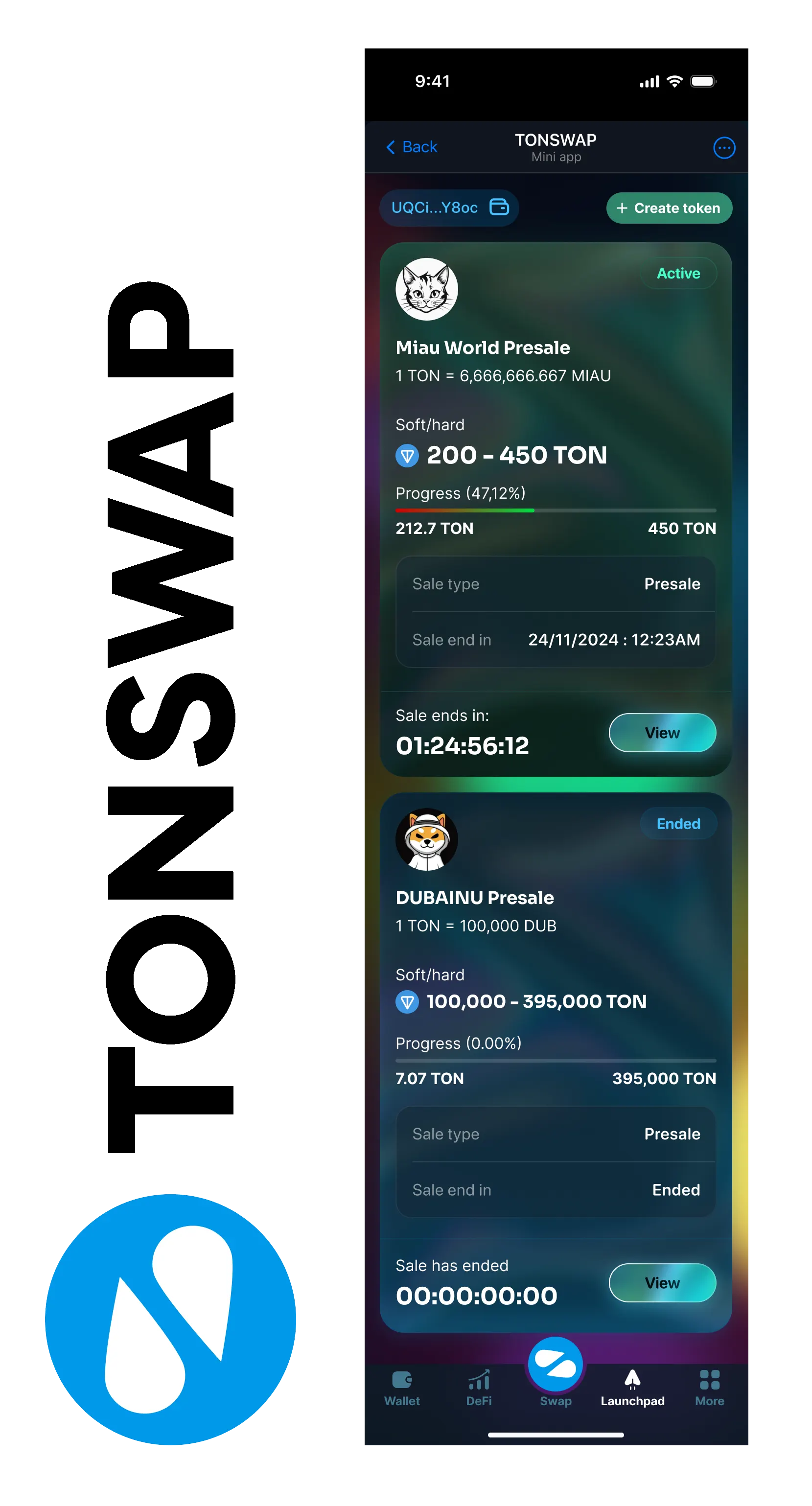 Tonswap mobile app