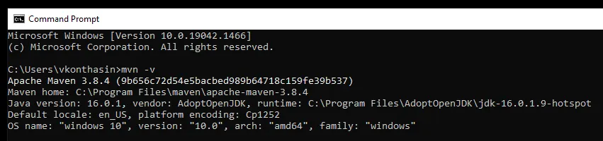confirm maven installation
