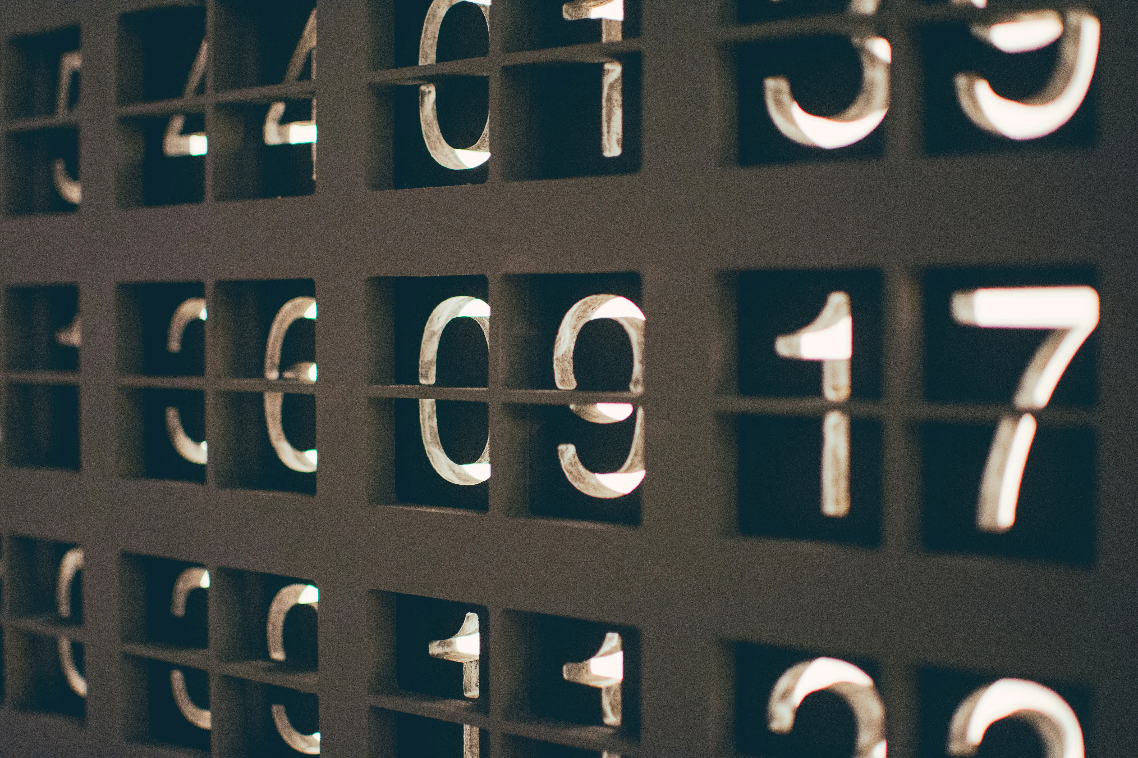 Closeup of a toteboard with numbers