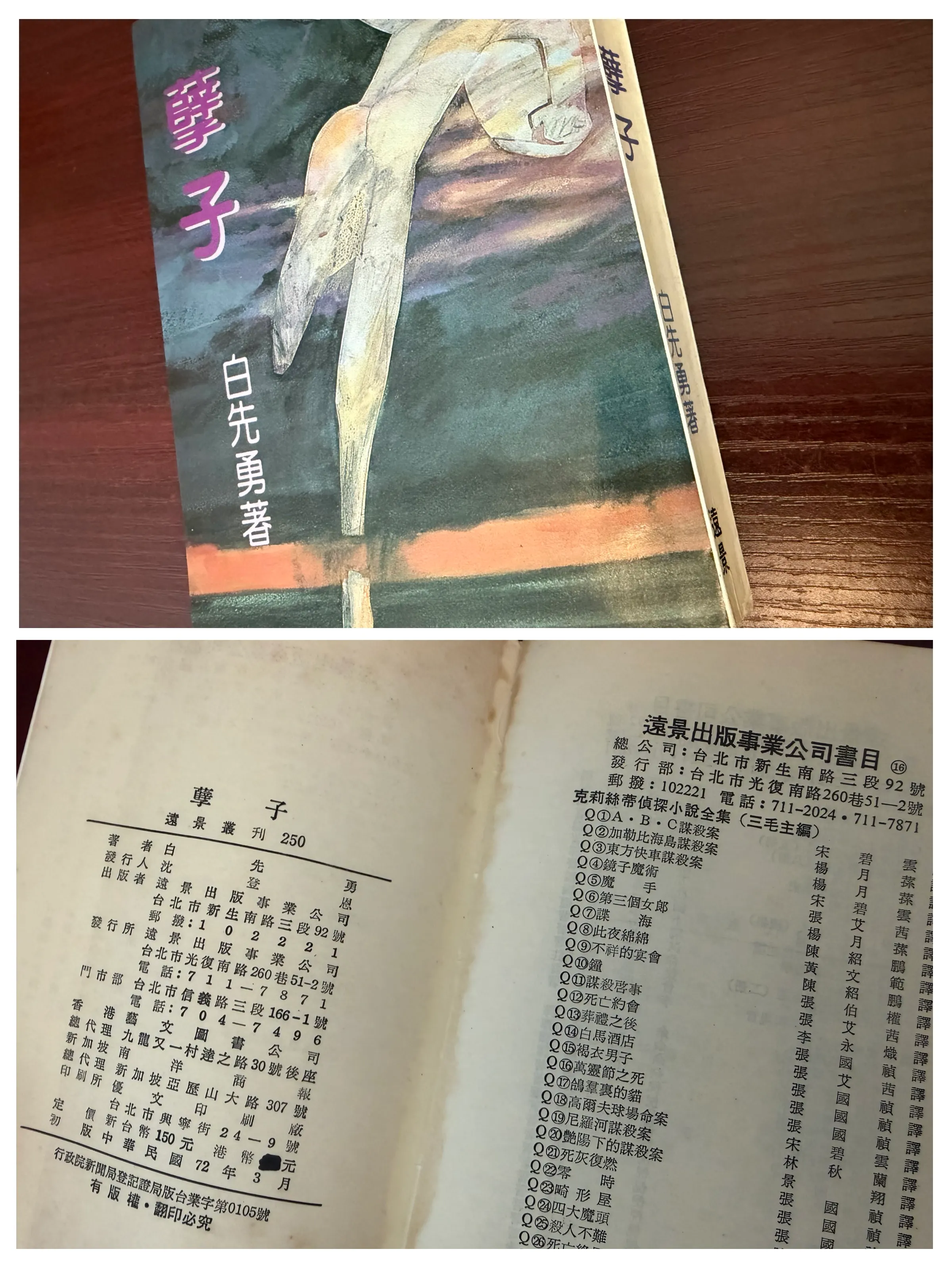 我從香港父母家帶回美國的書——白先勇的長篇小說《孽子》。