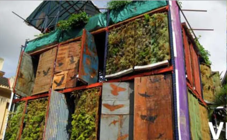 Vertical Garden done at Jaaga previously (source: jaaga.in)