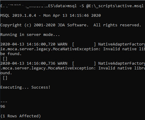 Using MOCA scripts with batch/shell scripts on Blue Yonder (formerly ...