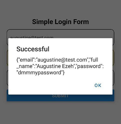 Alert on form submit