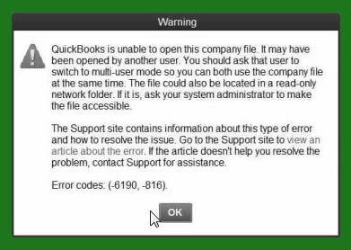 Causes of QuickBooks Error 6190