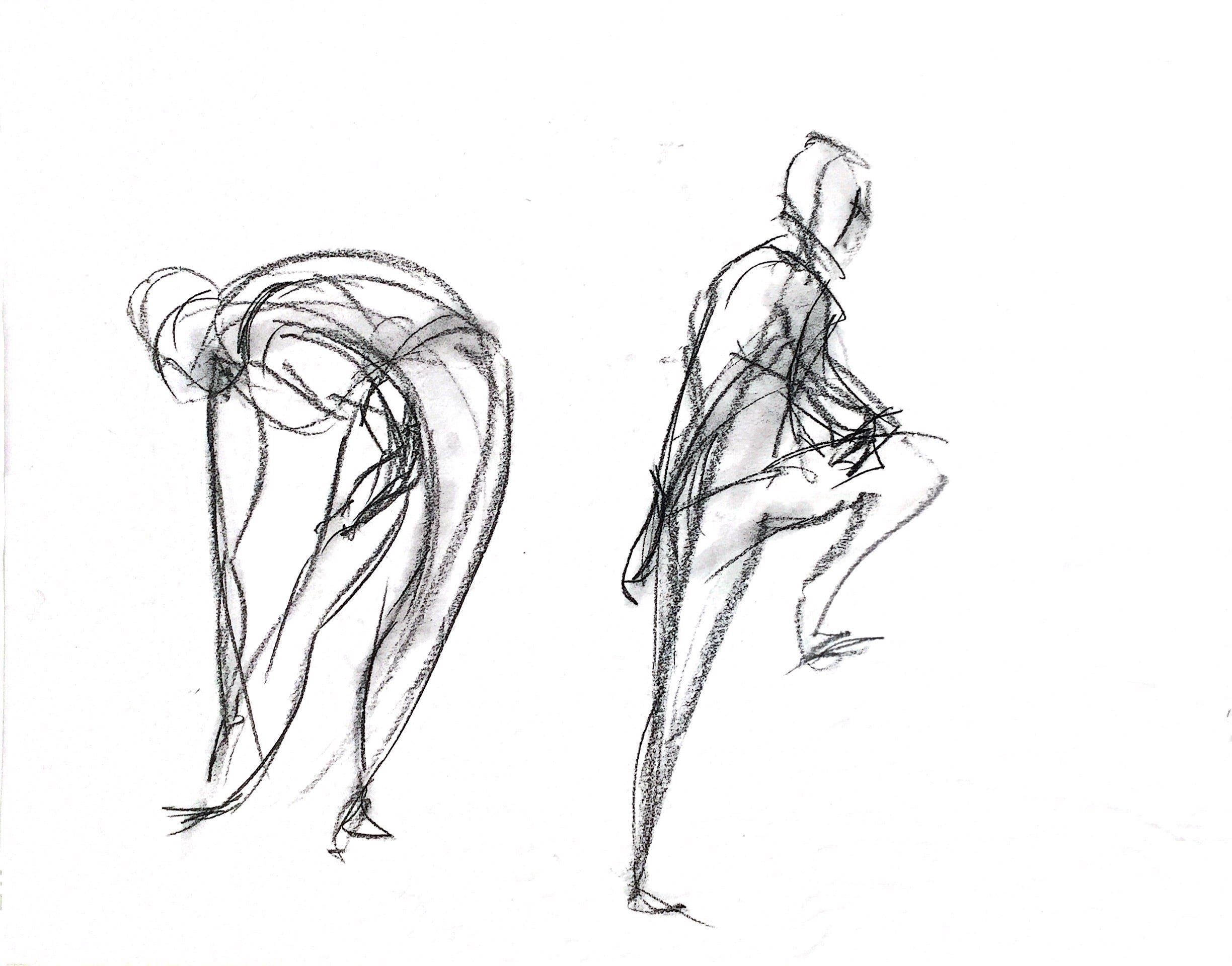 Figure Drawing. 2/20/21: Gesture drawing studies, by Catherine Liu, Catherine's Collaborative Visualizing