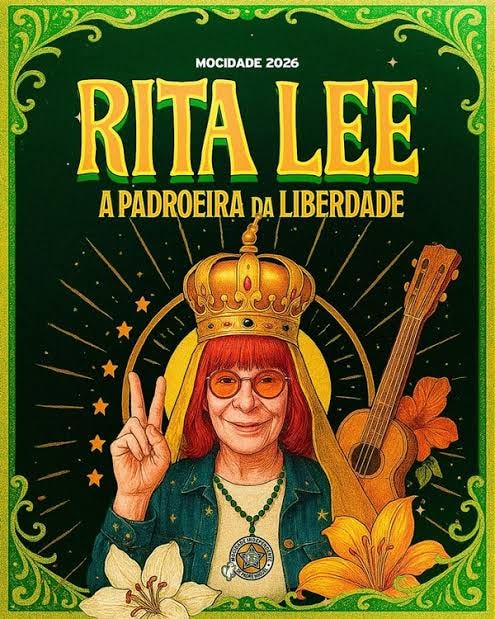 Rita Lee é o enredo da Mocidade Independente de Padre Miguel para o Carnaval 2026.