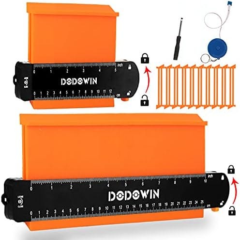 DODOWIN Connectable Contour Gauge Profile Tools 3 Size, Lainate Floor Shape Easuring Tools