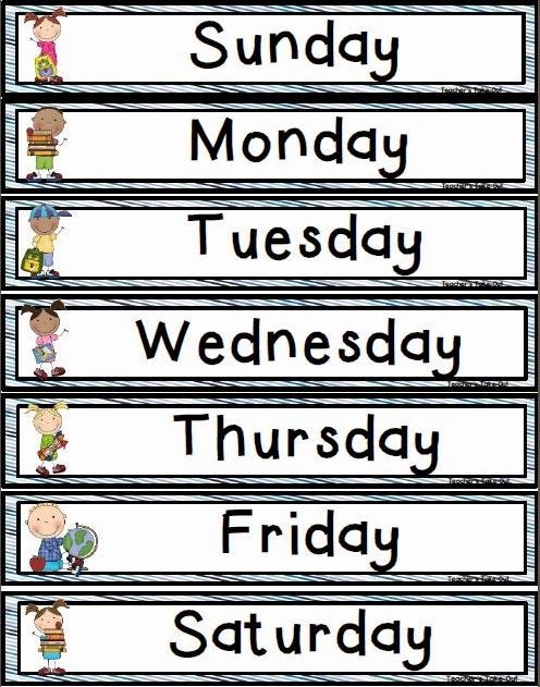 Lettering In Spanish Days Of The Week Monday Tuesday Wednesday