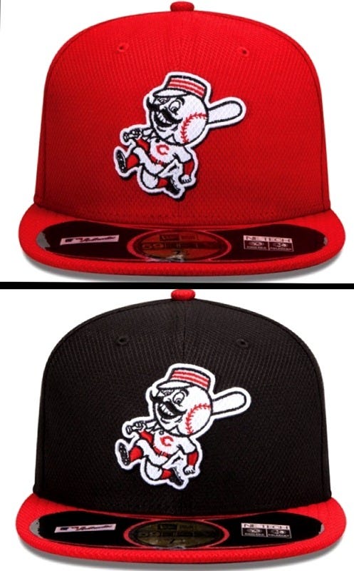 New Era 59FIFTY Cincinnati Reds Road Authentic Collection on Field Fitted Hat Red Black