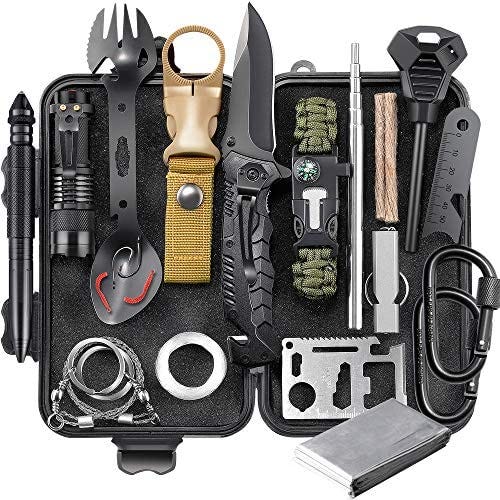 EILIKS Survival Gear Kit, Emergency EDC Survival Tools 24 in 1 SOS