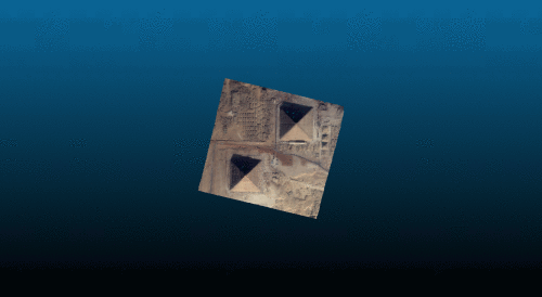 Reconstruction in 3D of the Gizeh pyramids from satellite stereovision. (Images by CARS, a CNES open source 3D software)