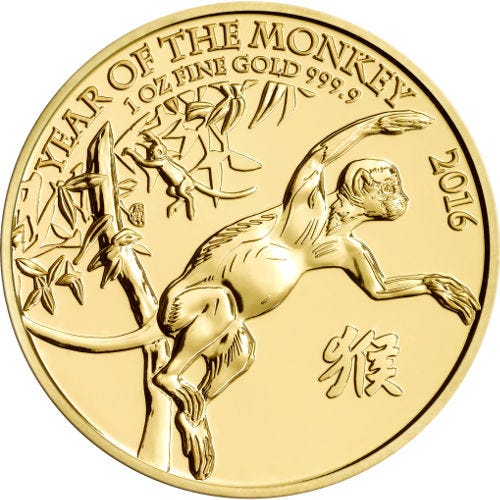 2016 Royal Mint 1/4 Oz Year of the Monkey Gold Coin | by ...