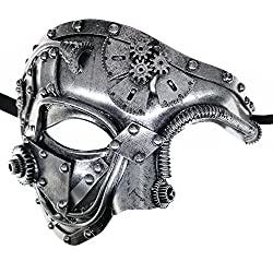 Phantom of Opera Steampunk Masquerade Half Face Mask - Copper