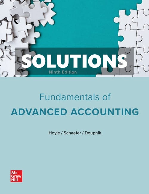 Solutions Manual For Fundamentals Of Advanced Accounting 9th Edition By ...