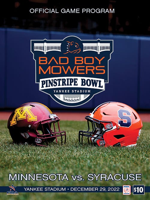 2022 Bad Boy Mowers Pinstripe Bowl Game Official Program — ON SALE NOW