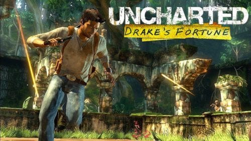 Artwork Drake in Cover, Uncharted 1, Naughty Dog