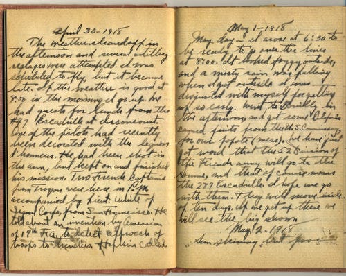 Historical journal entries, the voices from the past telling a