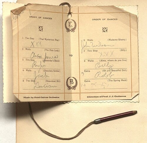 Dance card — 1912