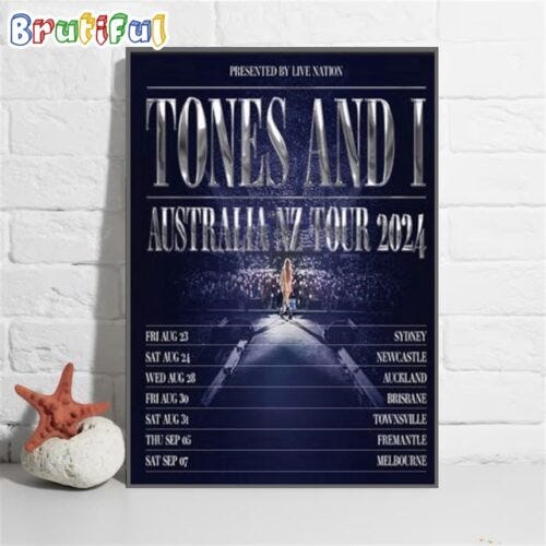 Tones And I Australia New Zealand Tour 2024 Wall Art Poster Canvas by
