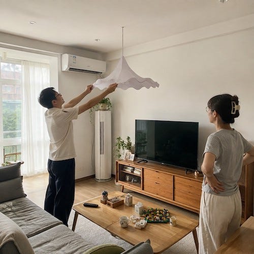 The Ceramic Wave That Made Our Plain Ceiling Feel Human