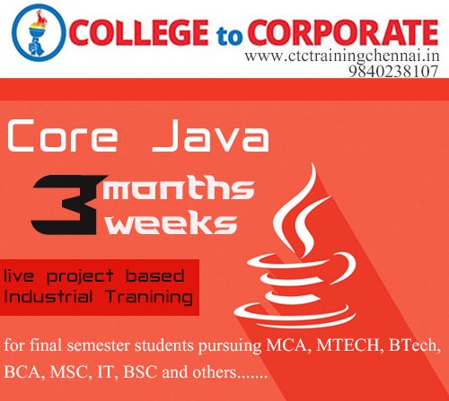 Core Java 3 Months 3 Weeks Live Project Based Industrial Training | by ...