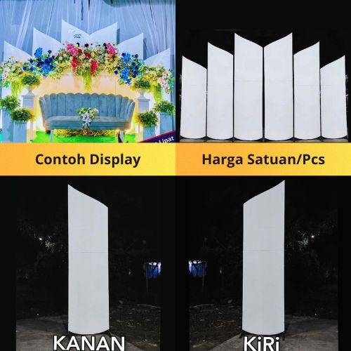 Backdrop Dekorasi Triplek Rangka Kayu Model Runcing — Estetis & Elegan untuk Berbagai Acara