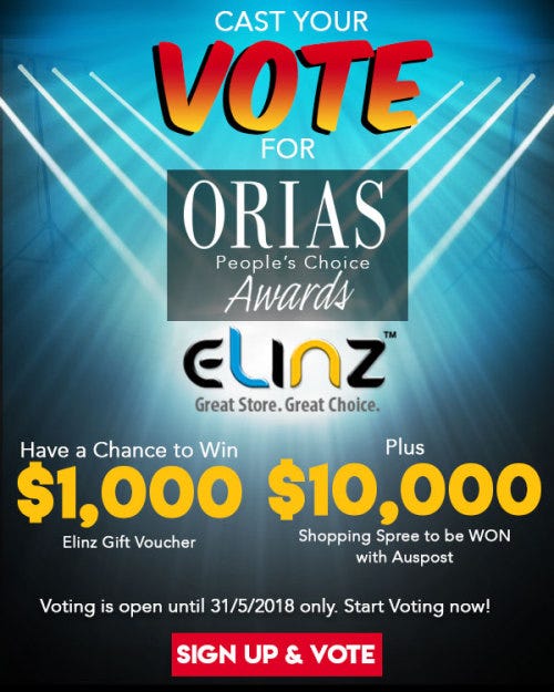 Vote Elinz for this ORIAS’ Year’s People’s Choice Awards and Win $1000 Gift Voucher