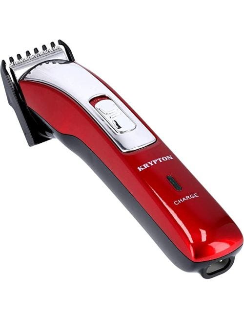 Buy Online Krypton Rechargeable Hair Trimmer- (Red)-(KNTR6088)-Menakart.com  - Menakart - Medium