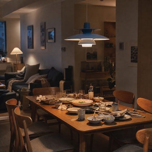 The Layered Pendant That Made Dinner Light Feel Gentler