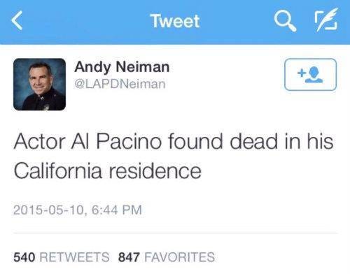 “Actor Al Pacino Found Dead at Age 75” | by Desiree Sloss | Medium