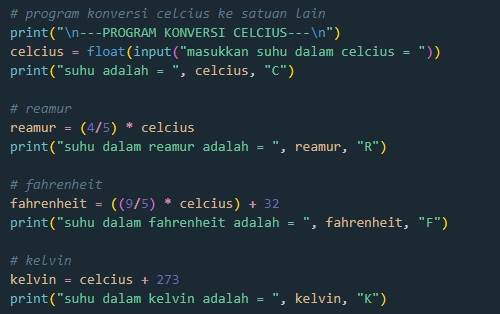 Membuat konversi suhu dengan Python | by Khilsa | Medium
