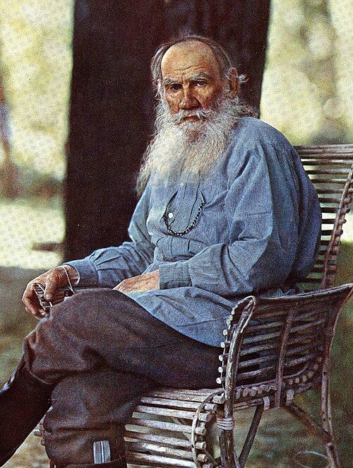 Leo_Tolstoy_1908_Portrait_Photo: public domain, via Wikipedia His active years were 1847–1910