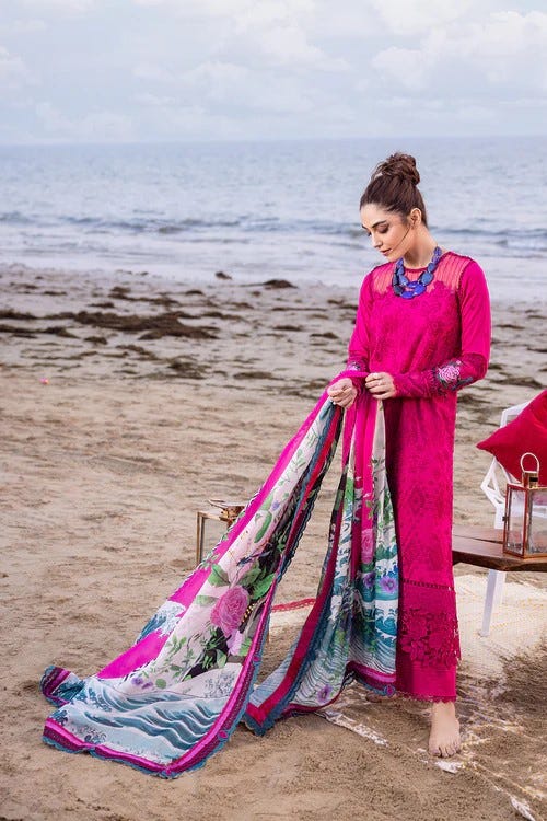 Saira Rizwan Ready to Wear  Cotton Net 4 Piece SR22KGE GUL - A