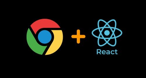 An image with chrome and react icon.