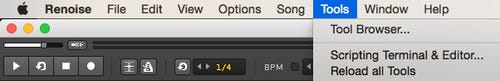 How to enable Scripting Tools in Renoise on OSX
