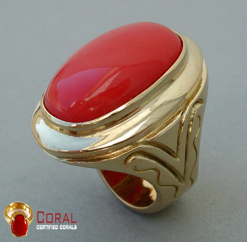 Red coral shop ring men