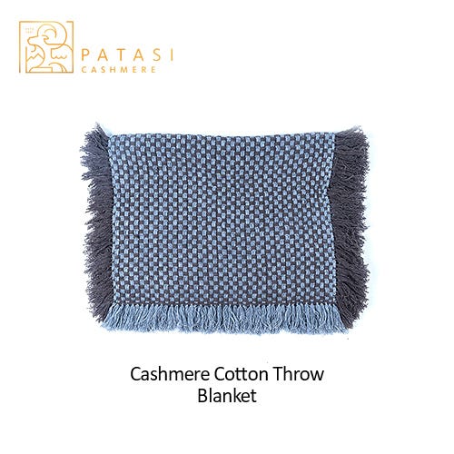 Cashmere Cotton Throw Blanket Patasi Cashmere Based in Kathmandu
