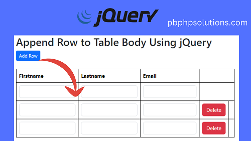 Append Row to table Body Using jQuery | by Bipsmedium | Oct, 2023 | Medium