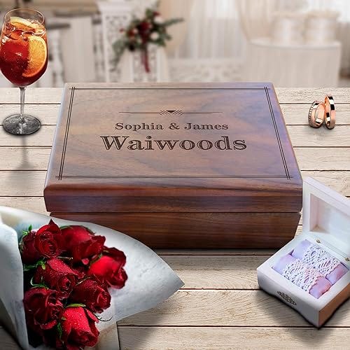 Keepsake Box for Couples, Custom Engraved Wood Box, Parents Anniversary  Gift, Monogram Keepsake Box, Engagement Gifts for Couple Walnut Box, by  Aspera Design
