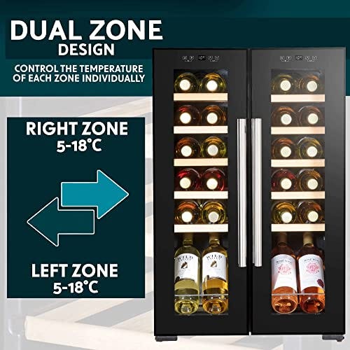 Baridi 24 Bottle Dual Zone Frameless Wine Refrigerator