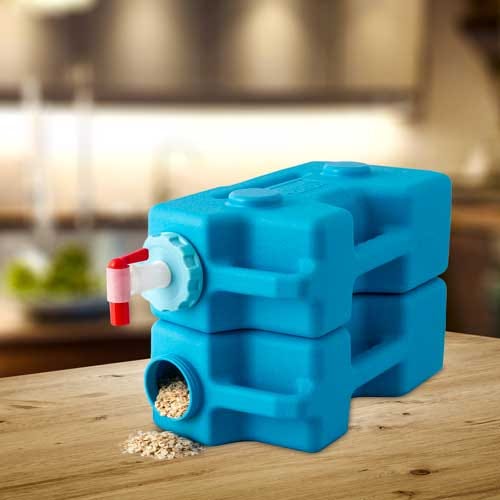 AquaBrick Food and Water Storage Container - 6 Pack & Spigot