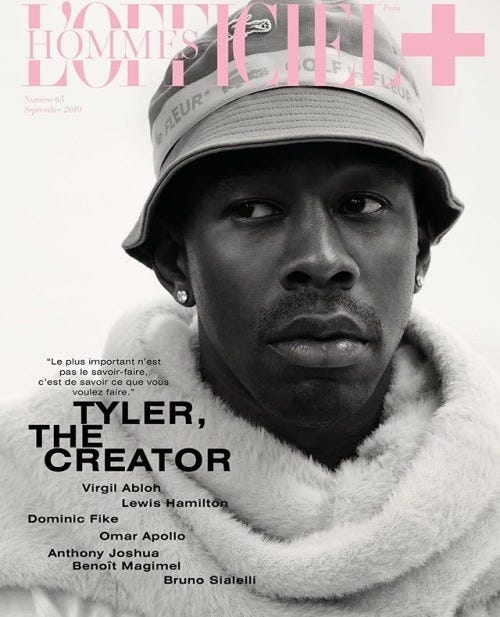Tylor The Creator and Virgil Abloh featured in L'Officiel Hommes
