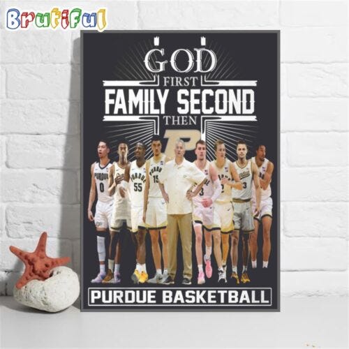 Purdue Boilermakers 2024 Ncaa Men’s Basketball Poster Canvas, God First ...