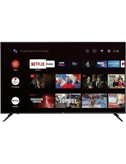 JVC 55 Inch QLED 4K UHD Smart TV Android With Google Assistant, Google  Play, Netflix, YouTube & WiFi Black Color Model — LT55NQ6115 — Menakart.com  | by Kirti exr | Medium