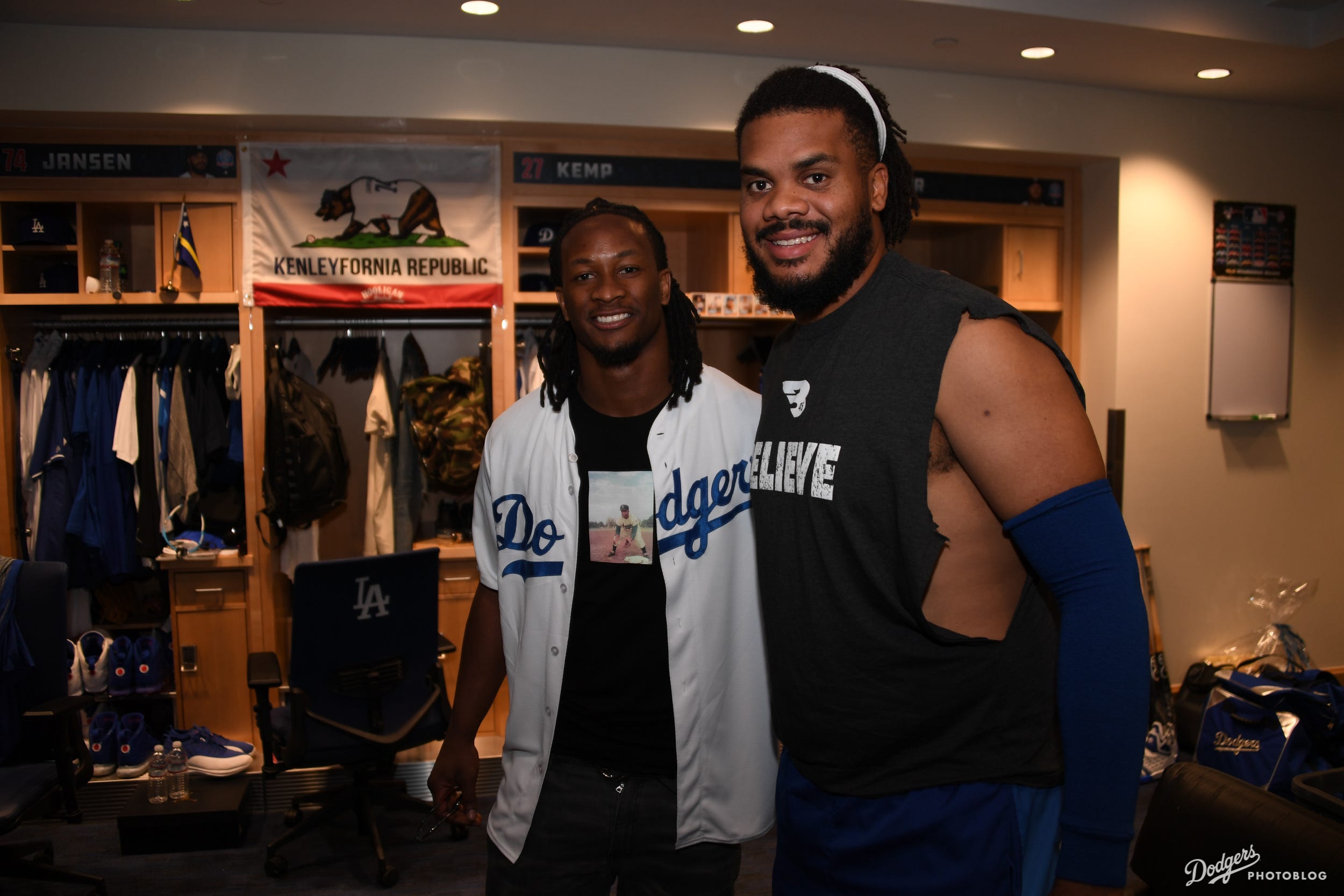 Todd Gurley Throws Out First Pitch for Los Angeles Dodgers
