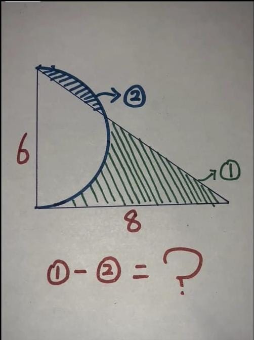 Find Area Difference in SemiCircle & Triangle figure Let the white area ...