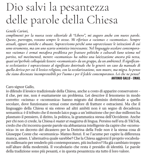 Tra “scisma” e “scomunica”: in principio era il “Verbo”